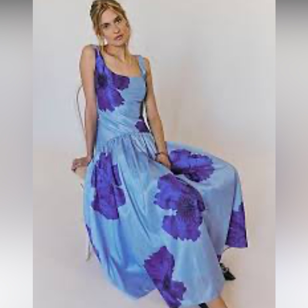 Anthropologie Hutch The Ridge Ambassador Lavender and Violet Floral Maxi Dress